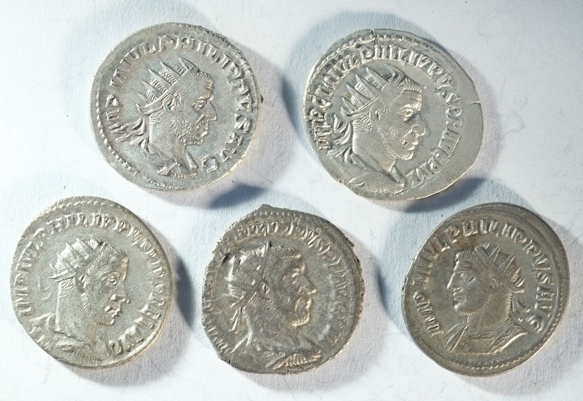 5x silver antoninianii of Philip I (244 - 249 CE) - Bild 2 aus 2
