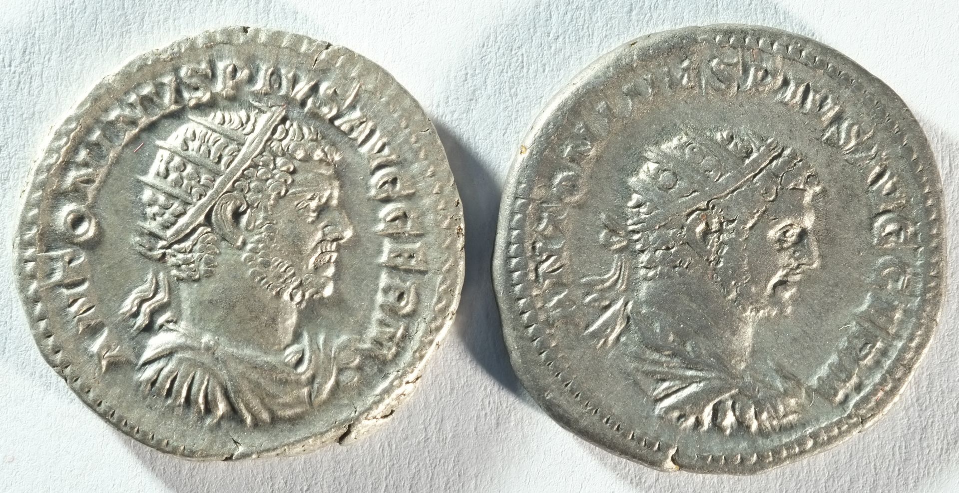 2x Caracalla (198 - 217 CE) silver antoninianii
