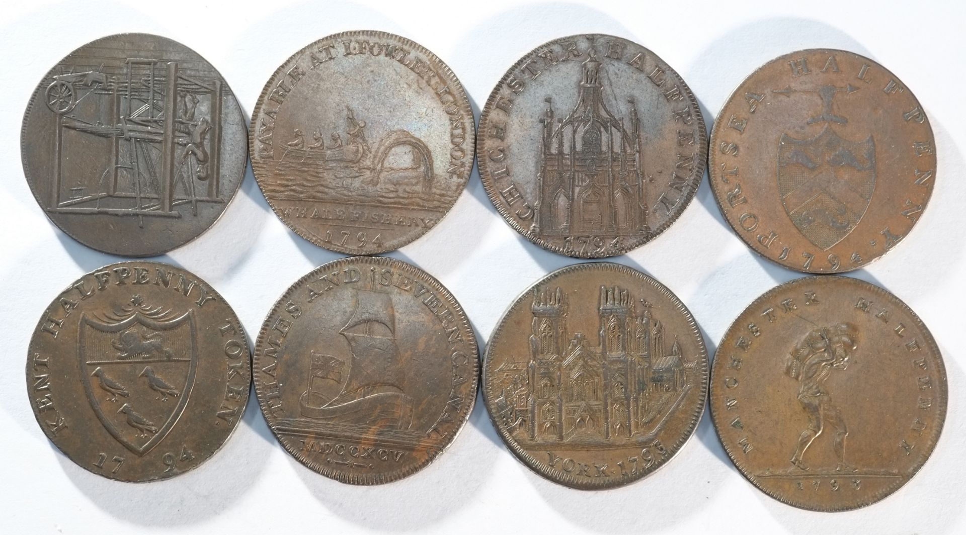 8x 18th century provincial tokens - Image 2 of 2