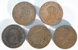 5 x Anglesey Mine Company tokens consisting of: 1789 halfpenny, DH359, Near Extremely Fine. 1789