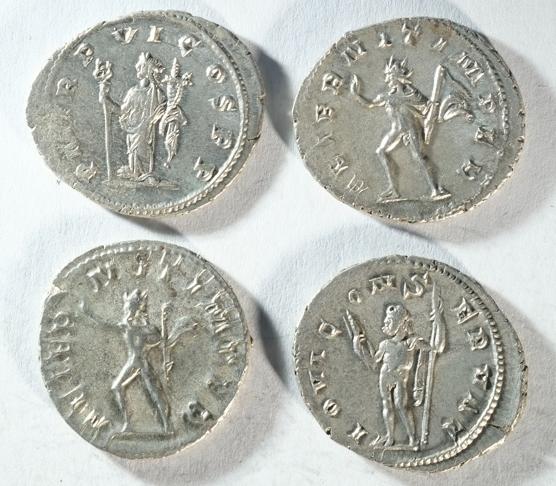 4x silver antoninianii of Philip II (247 - 249 CE)