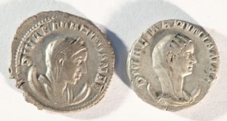 2x silver antoninianii of Mariniana (died before 253 CE), wife of Valerian I