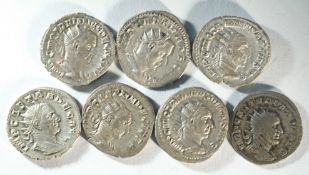 7x silver antoninianii of Trajan Decius (249 - 251 CE)