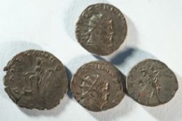 A collection of 4x AE Antoninianii of Aureolus (268 CE) in the the name of Postumus