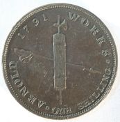 Nottinghamshire, Arnold works 1791 shilling token