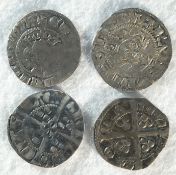 3x Edward I (1272 - 1307) long-cross silver pennies consisting of: Class 3g, Chester Mint, S.