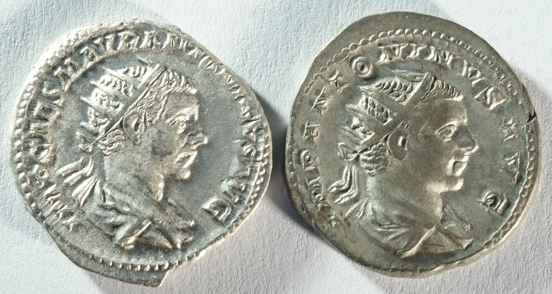 2x Elagabalus (218 - 222 CE) silver antoninianii
