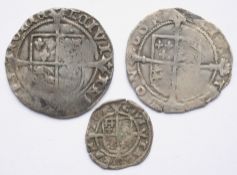 3x Henry VIII (1509 - 1537) coins