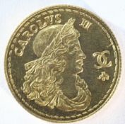 Charles II "Royal Sovereign" gold medal