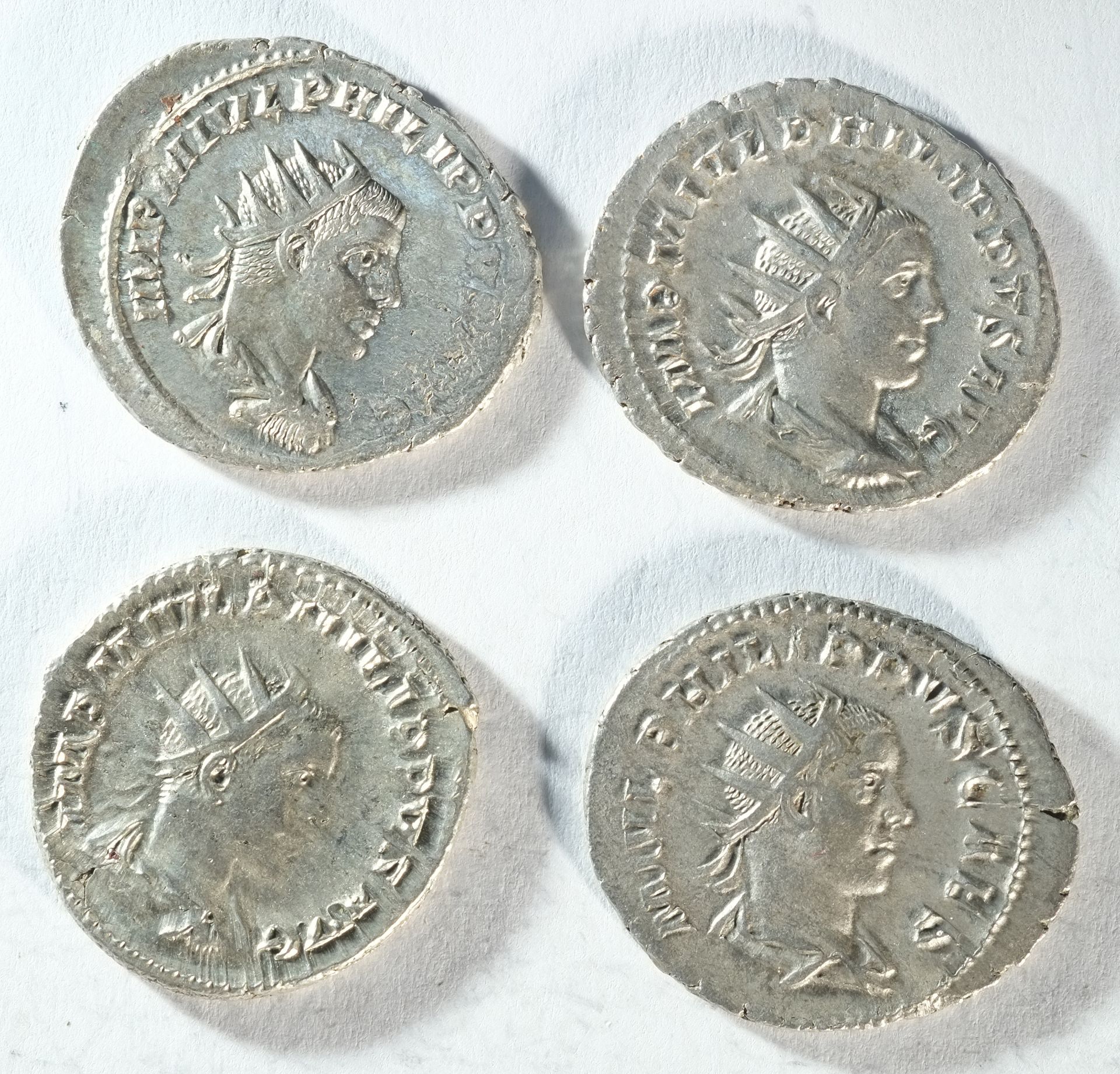 4x silver antoninianii of Philip II (247 - 249 CE) - Bild 2 aus 2