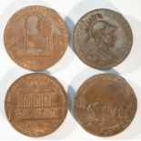 4x 18th century provincial tokens