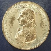 Battle of Trafalgar medal in white metal