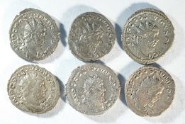 6x silver antoninianii of Postumus (260 - 269 CE)