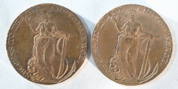 2x 18th century provincial tokens