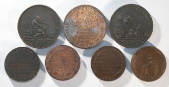 France, 7x Monneron Freres 18th century tokens