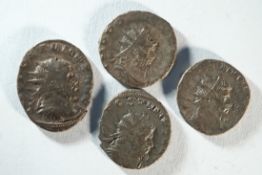 A collection of 4x AE Antoninianii of Aureolus (268 CE) in the the name of Postumus