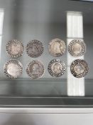 8x Elizabeth I (1558 - 1603) sixpences