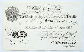 Great Britain, Operation Bernhard forgery, 1933 50 pounds