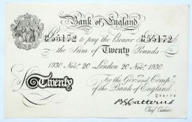 Great Britain, Operation Bernhard forgery, 1930 20 pounds