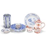 A GROUP OF ENGLISH AND ORIENTAL CERAMICS, including an 18th Century English delft plate, 22cm
