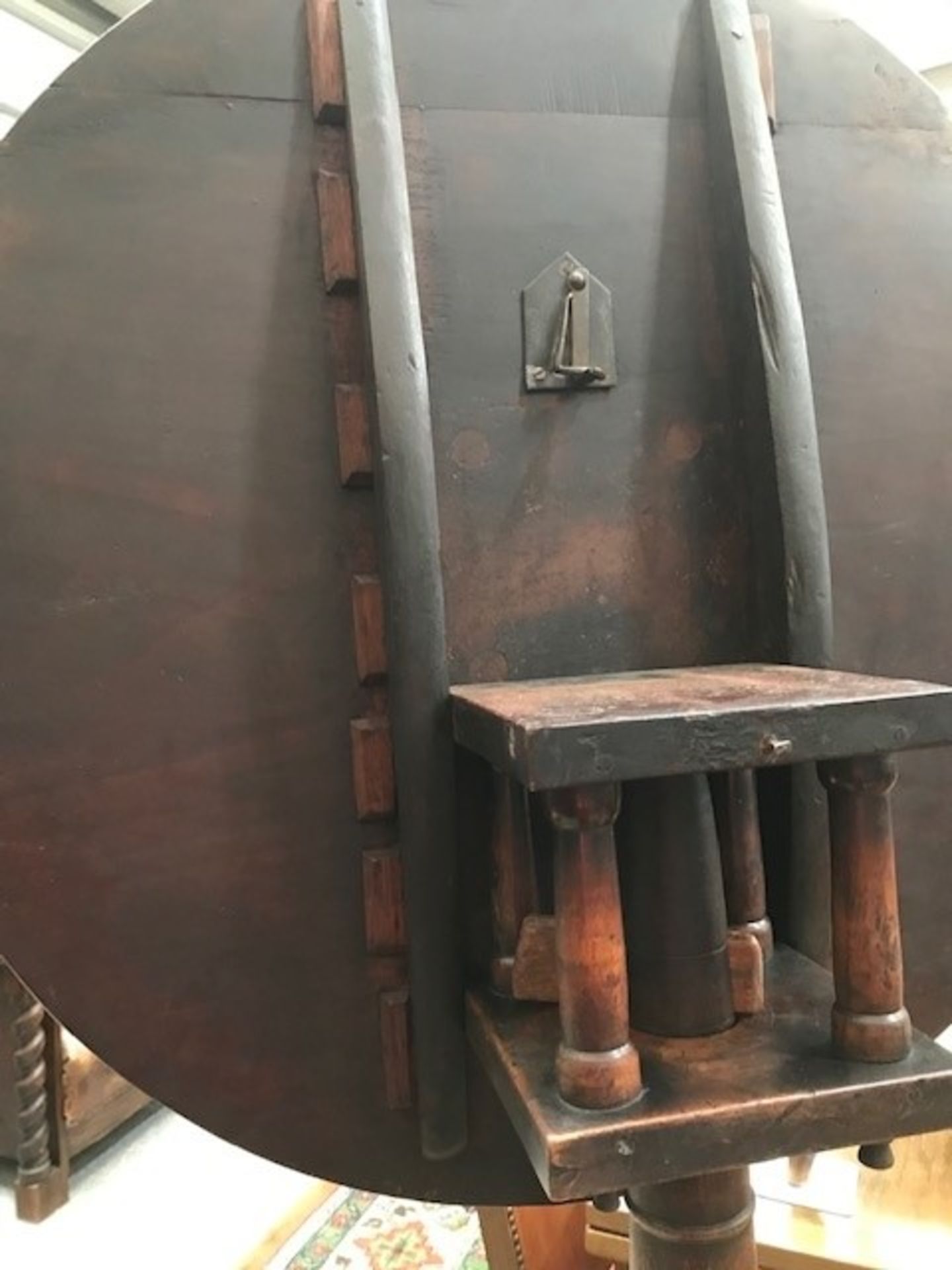 A GEORGE III MAHOGANY TILT-TOP TRIPOD TABLE, the circular top raised on a gun barrel stem, - Image 2 of 2