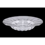 A BACCARAT LARGE CUT GLASS BOWL, with sliced decoration, Baccarat France mark to base. 7.5cm by