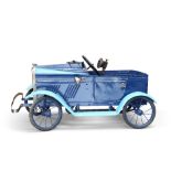 A TRI-ANG PRESSED STEEL VAUXHALL JUNIOR CHILD'S PEDAL CAR, CIRCA 1940S, painted in two-tone blue