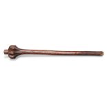 A FIJIAN WAKA WOODEN WAR CLUB,ÿrootstock, the head with seven lobes formed from the bulbous root,