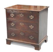 A GEORGE III MAHOGANY CHEST OF DRAWERS, of deep proportions, the moulded rectangular top with