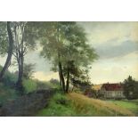 JACOB N™BBE (FLENSBURG, 1850-1919), LANDSCAPES, two oils on canvas, each signed lower right and
