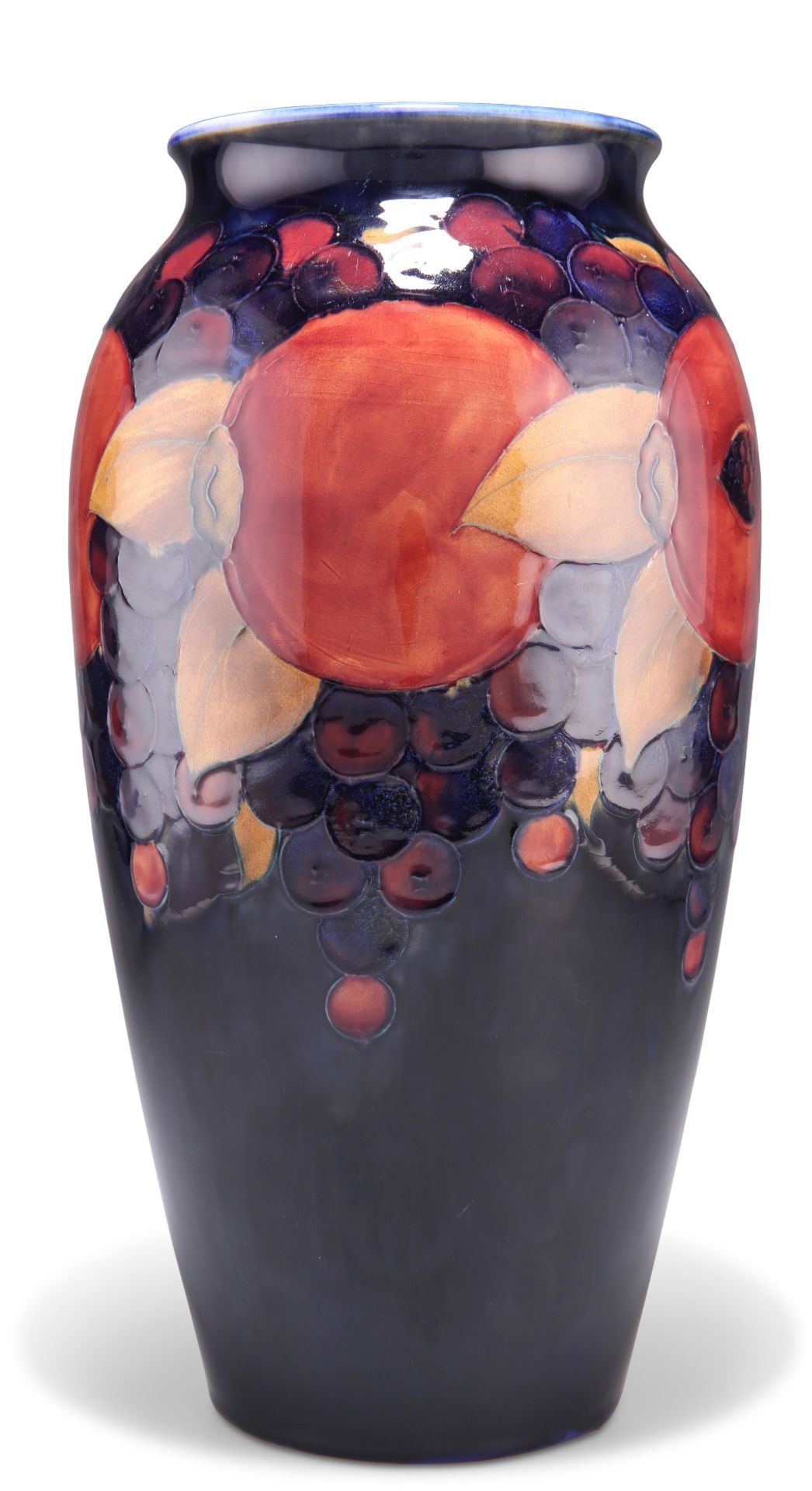 A MOORCROFT LARGE POTTERY VASE,ÿbaluster form, 'Pomegranate' pattern, tubelined and hand-painted