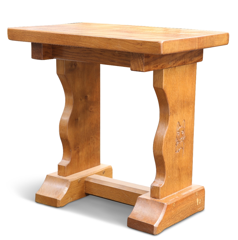 LYNDON HAMMELL, A CAT AND MOUSE MAN ECCLESIASTICAL OAK CREDENCE TABLE, of small proportions, the