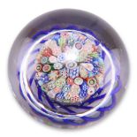 A BACCARAT CLOSE-PACKED MILLEFIORI MUSHROOM GLASS PAPERWEIGHT, CIRCA 1850, the central tuft with