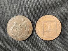 2x 18th century provincial tokens