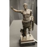 A 20th century patinated metal figure of Augustus Caesar