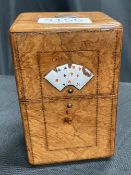 A VICTORIAN BURR WALNUT PLAYING CARD CASE