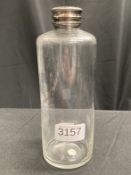 A LATE VICTORIAN SILVER-PLATE TOPPED BOTTLE