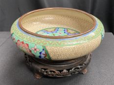 A MID TWENTIETH CENTURY CLOISONNÉ BOWL