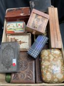 A collection of decorative and other boxes