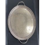 A silver-plated two handled tray