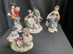 FOUR SITZENDORF PORCELAIN FIGURES