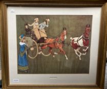 Large print, 'Going Well', by Cecil Aldin, framed.