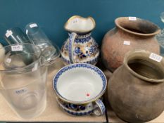 A LOSOL WARE WASH JUG AND CHAMBER POT