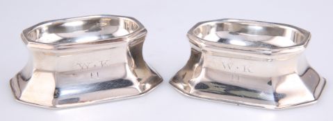 A PAIR OF GEORGIAN STYLE TRENCHER SALTS