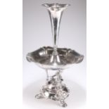 A LARGE VICTORIAN SILVER-PLATED TROPHY CENTREPIECE