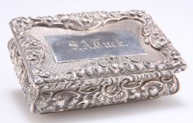 A VICTORIAN SILVER SNUFF BOX