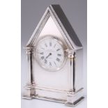 A J.W. BENSON SILVER-PLATED MANTEL CLOCK