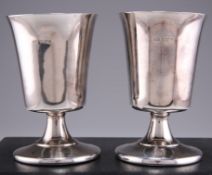 A PAIR OF ELIZABETH II SILVER GOBLET