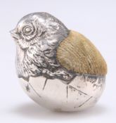 AN EDWARDIAN SILVER NOVELTY PIN CUSHION