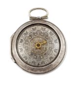 A PAIR CASED SILVER POCKET WATCH AND STAND